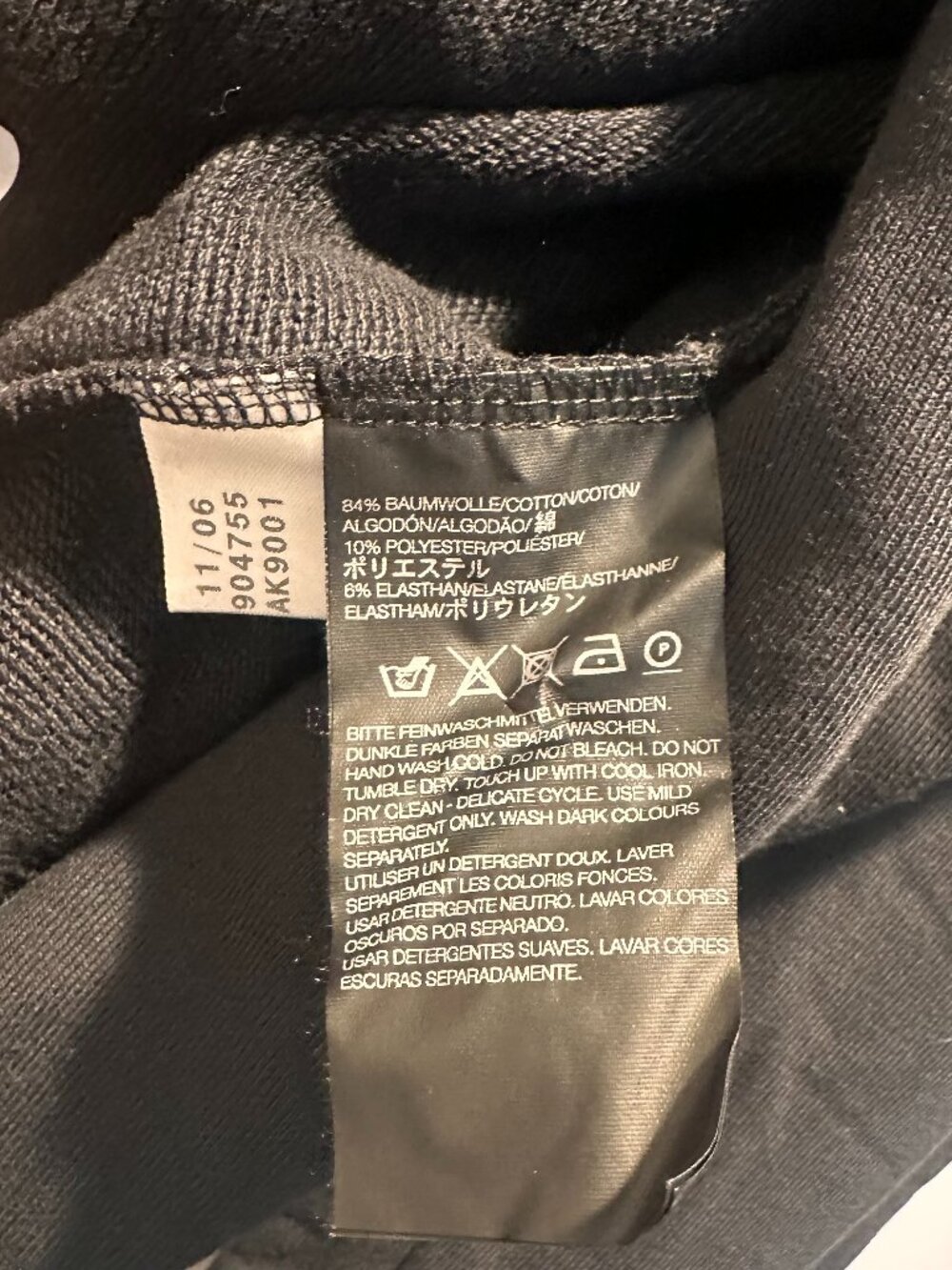 Y-3 Yohji Yamamoto Black Reflective Splatter Cocoon Shawl Sweatshirt – Size S - Picture 5 of 9